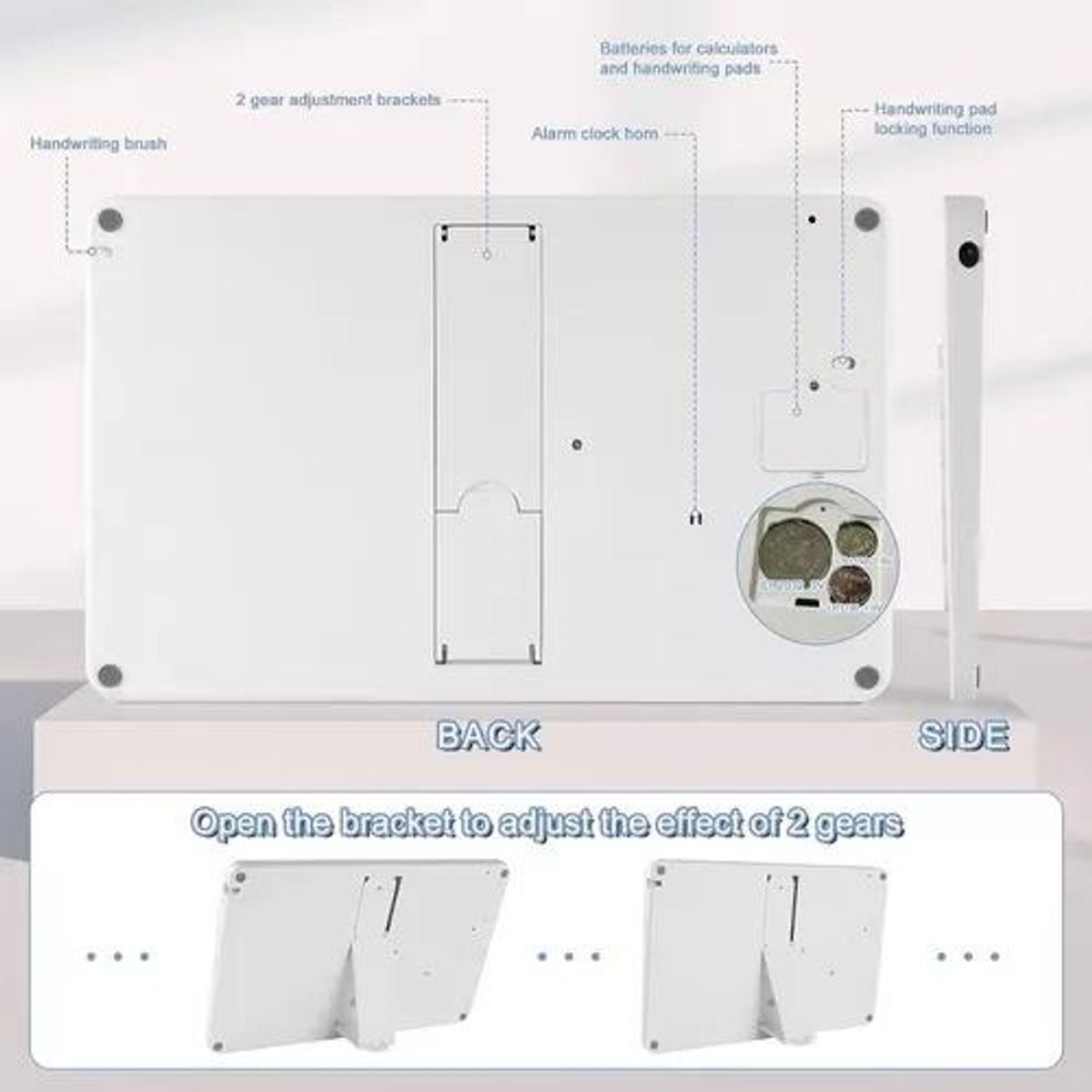 GENERICO - Calculadora 2 en 1 con Pizarra Táctil y Lápiz Óptico