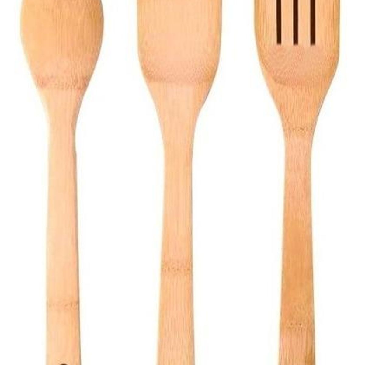 GENERICO - Set de 3 Utensilios de Cocina de Madera Natural