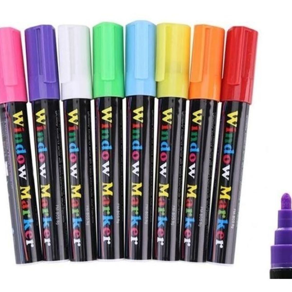 GENERICO - Set de 8 Plumones de Tiza Líquida para Pizarra y Vidrio