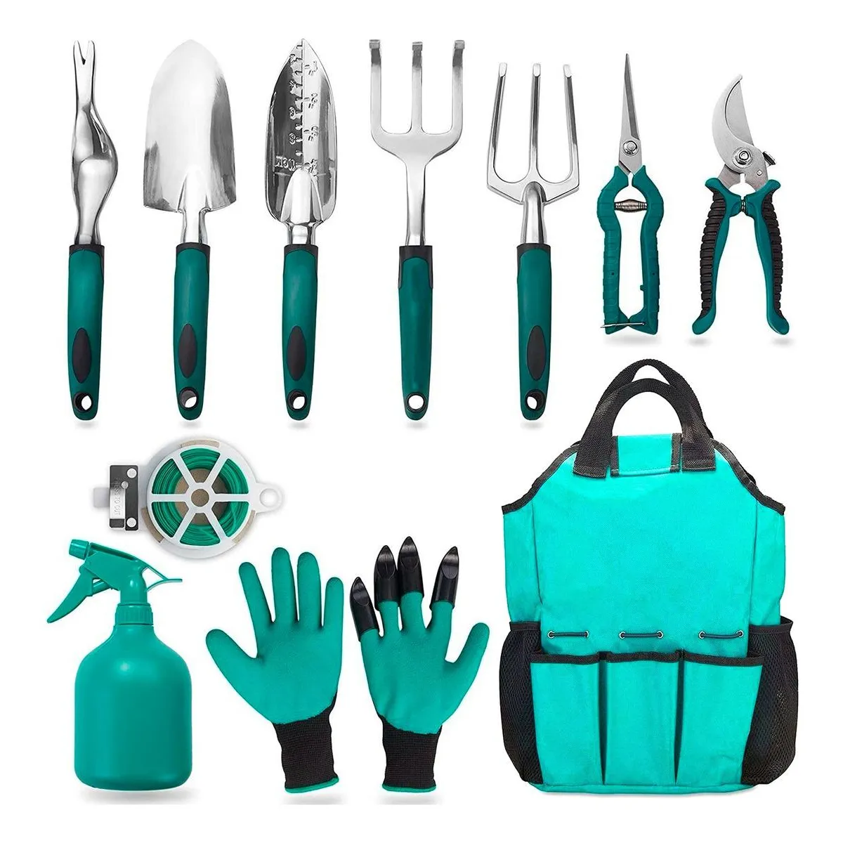 GENERICO - Set de Jardinería 11 Piezas con Bolsa de Almacenaje