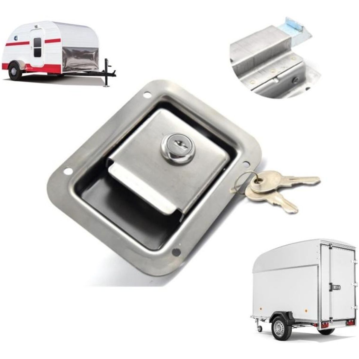 GENERICO - Cerradura de Acero Inoxidable para Remolques