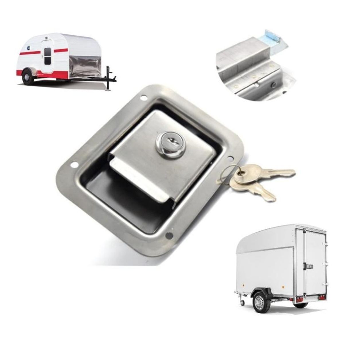 GENERICO - Cerradura de Acero Inoxidable para Remolques