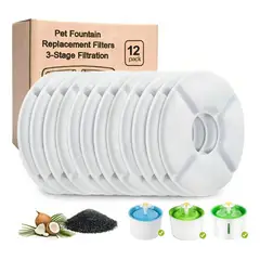 GENERICO - Pack de 12 Filtros para Bebedero de Mascotas