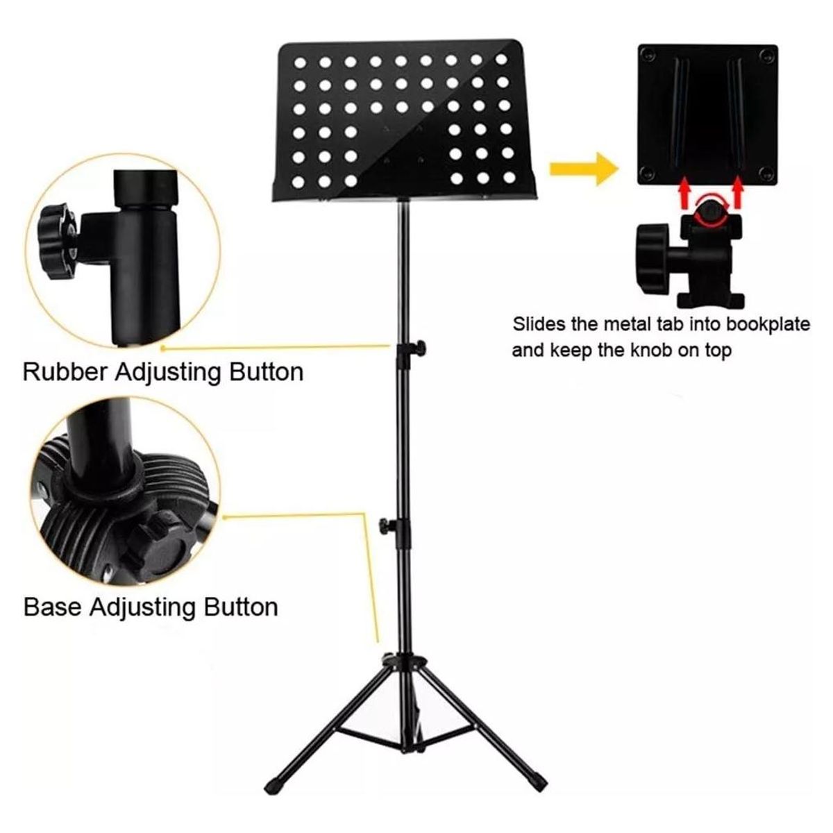 GENERICO - Atril de Partitura Plegable con Altura Ajustable