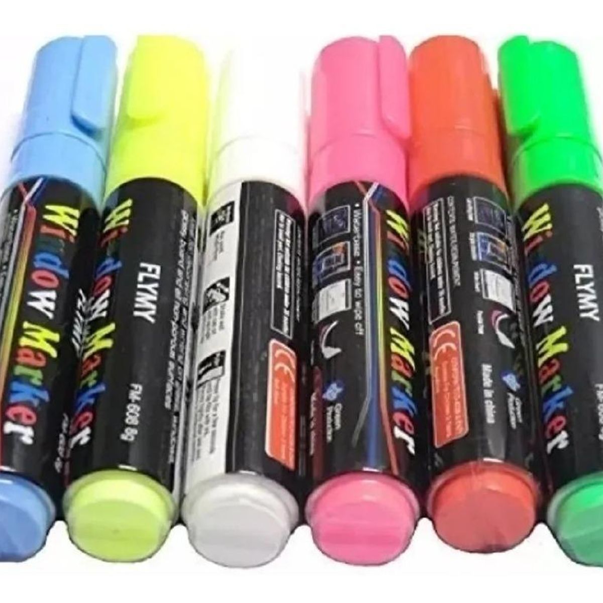 GENERICO - Kit de 6 Plumones de Tiza Líquida para Pizarra y Vidrio