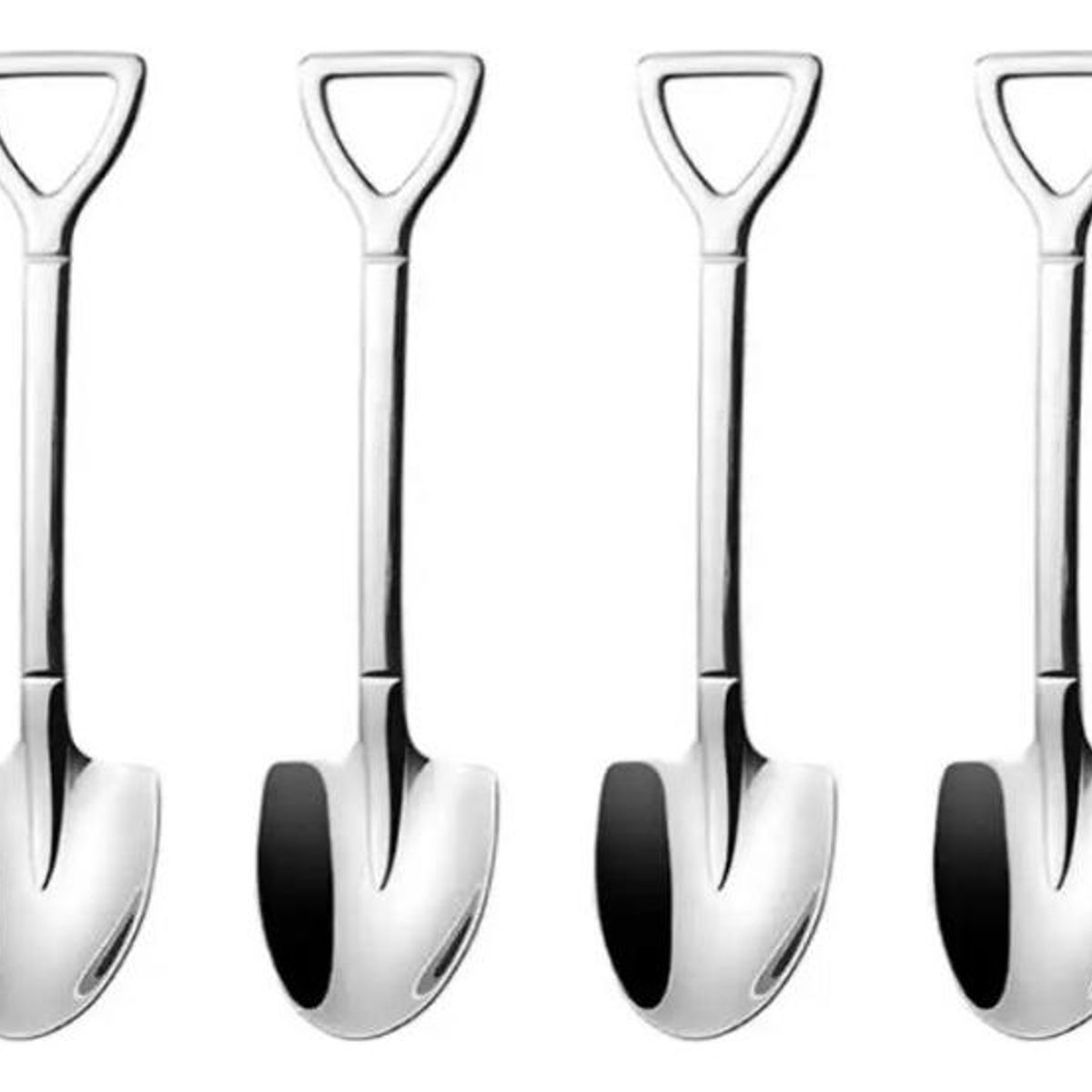 GENERICO - Juego de Cucharas de Postre en Forma de Palas - 4 Piezas