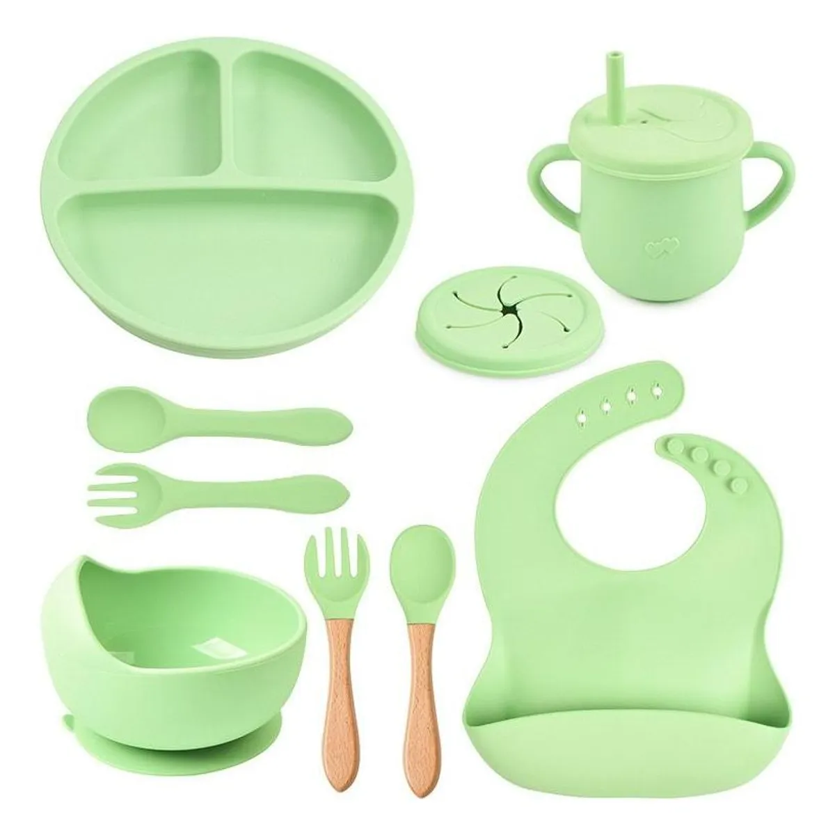 GENERICO - Set de Alimentación Antideslizante de Silicona 9 Piezas