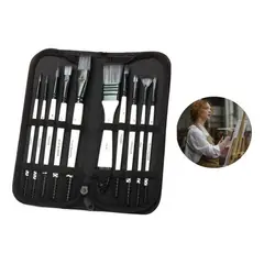 GENERICO - Set de 10 Pinceles Profesionales con Bolsa para Pintura