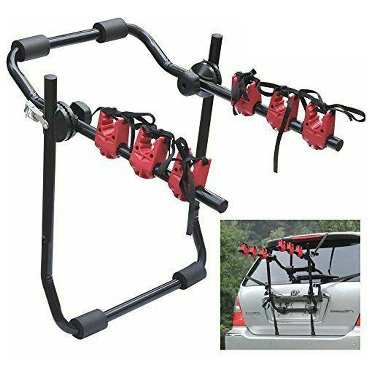 GENERICO - Soporte Portabicicletas para Auto o Camioneta - 3 Bicicletas