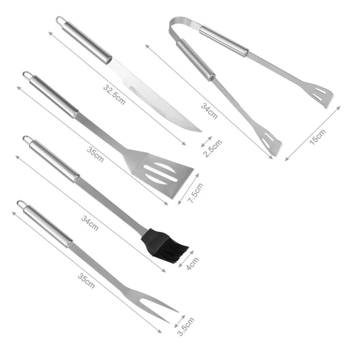GENERICO - Set de Utensilios para Barbacoa 5 Pcs en Maleta Portátil