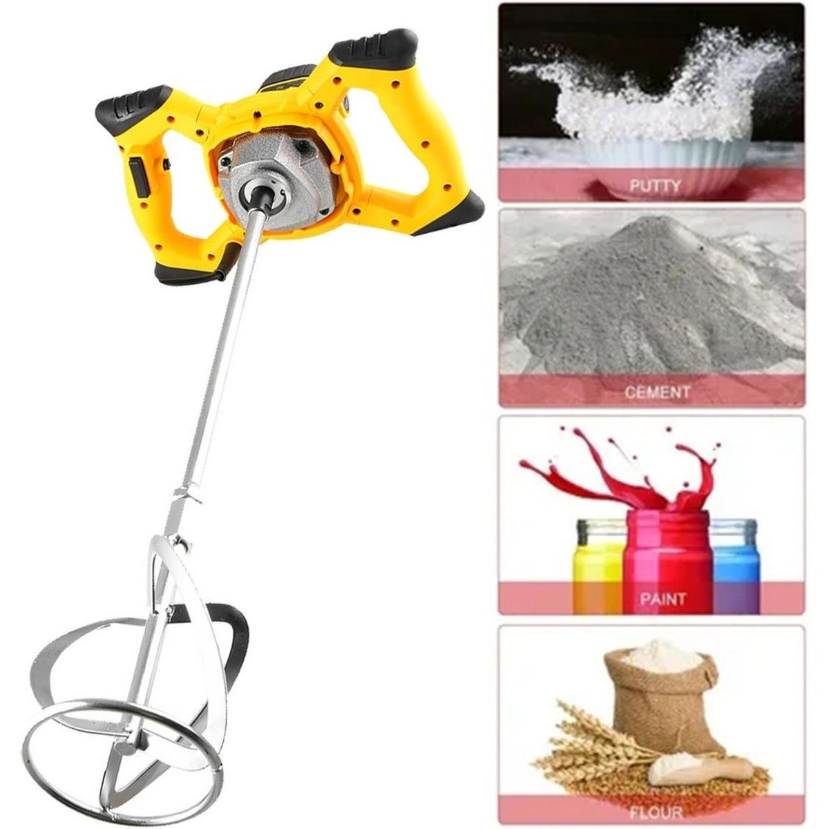 GENERICO - Mezclador Eléctrico para Cemento y Pintura 1200W