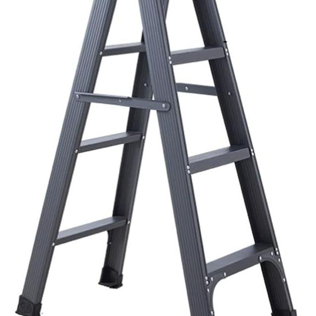 GENERICO - Escalera Plegable Metálica Reforzada de 4 Peldaños