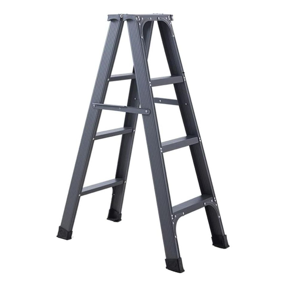 GENERICO - Escalera Plegable Metálica Reforzada de 4 Peldaños
