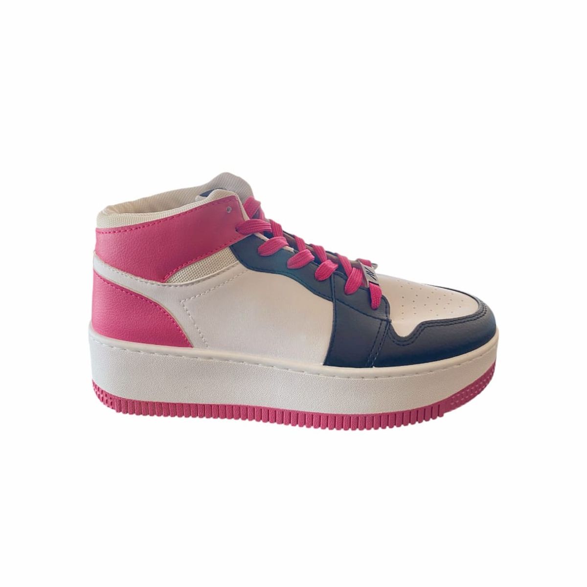 HERIEL - Zapatilla Blanca con Fucsia Plataforma