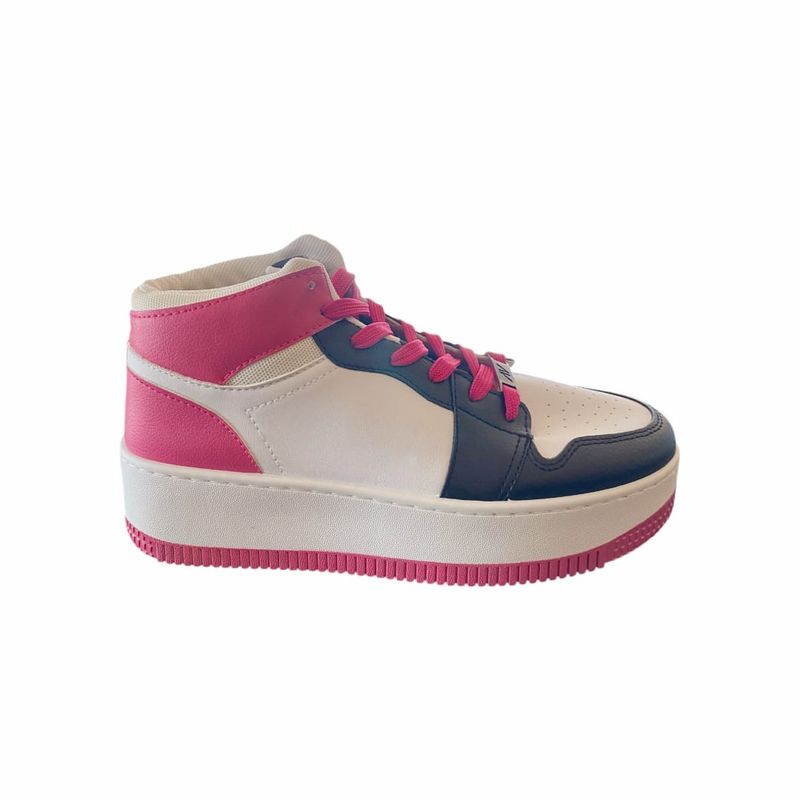 HERIEL - Zapatilla Blanca con Fucsia Plataforma