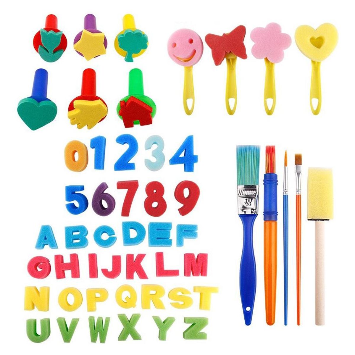 GENERICO - Set de Arte 51 Pzs para Pintar con Esponjas para Niños