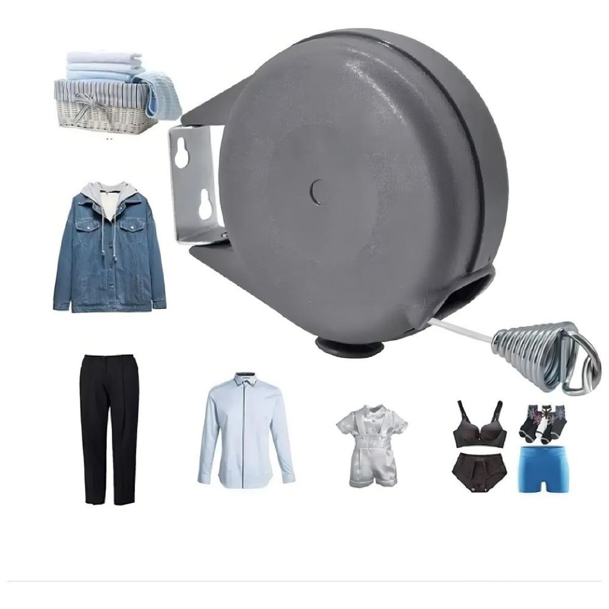 GENERICO - Tendedero Retráctil de Acero Inoxidable Ajustable