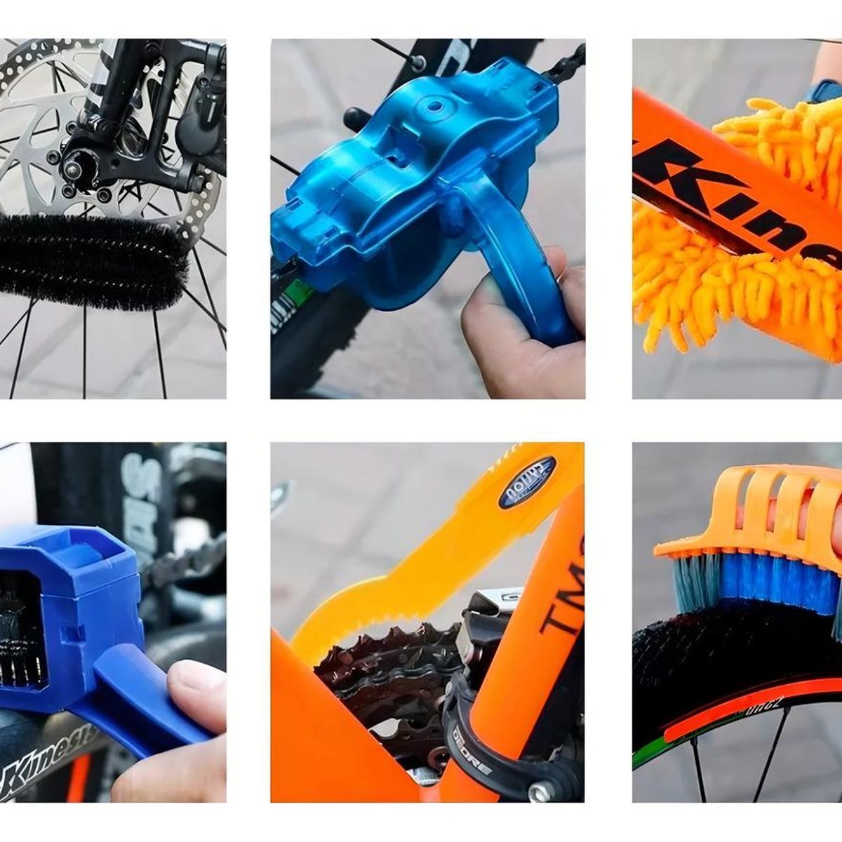 GENERICO - Kit de Limpieza para Bicicleta 9 Piezas con Cepillo