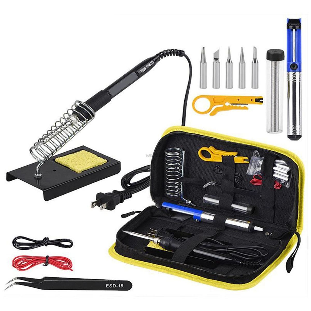 GENERICO - Kit Completo de Soldador Cautín 60W con Puntas y Accesorios