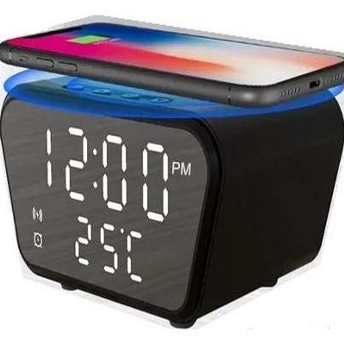 GENERICO - Reloj Despertador Digital con Cargador Inalámbrico y Termómetro