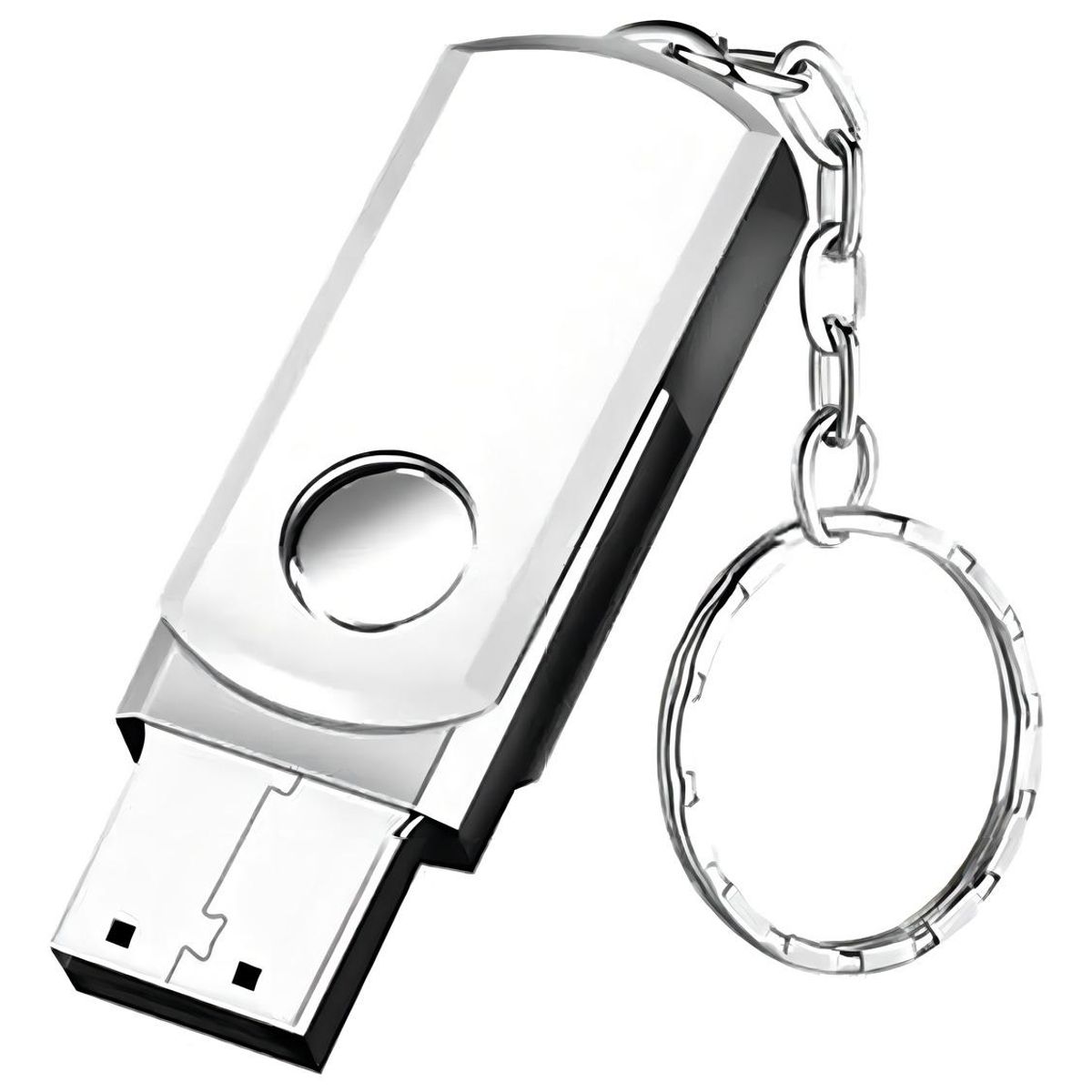 GENERICO - Pendrive Metálico Giratorio 16GB USB 20 Color Plateado