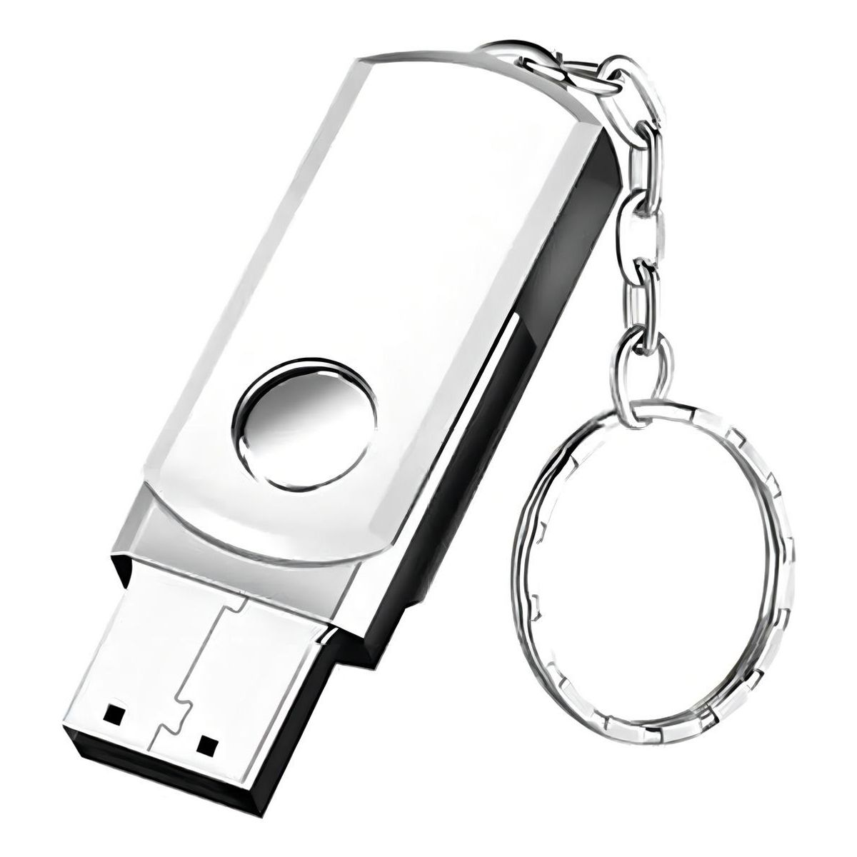 GENERICO - Pendrive Metálico Giratorio 16GB USB 20 Color Plateado
