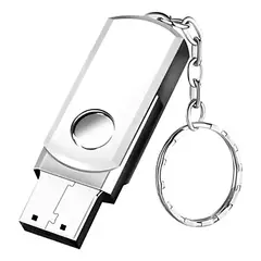 GENERICO - Pendrive Metálico Giratorio 16GB USB 20 Color Plateado