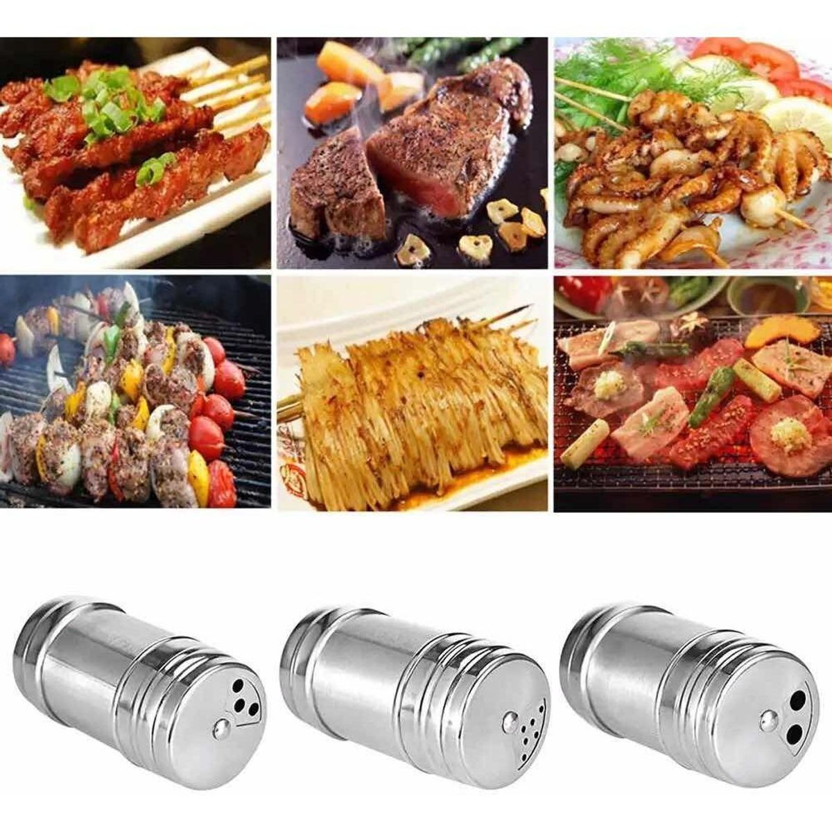 GENERICO - Salero y Pimentero de Acero Inoxidable para Condimentos