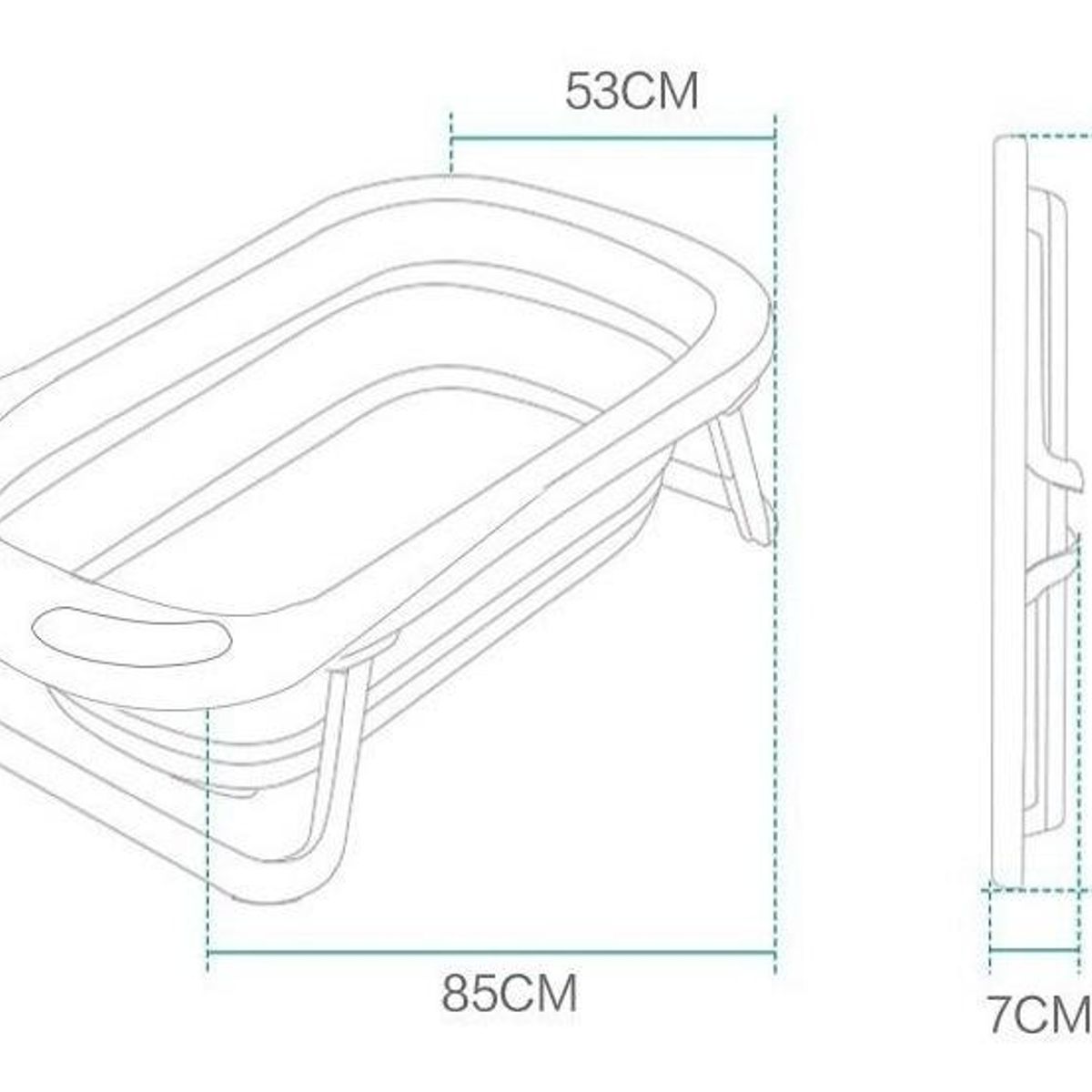 GENERICO - Bañera Plegable Antideslizante para Bebé 85 x 53 x 25 cm
