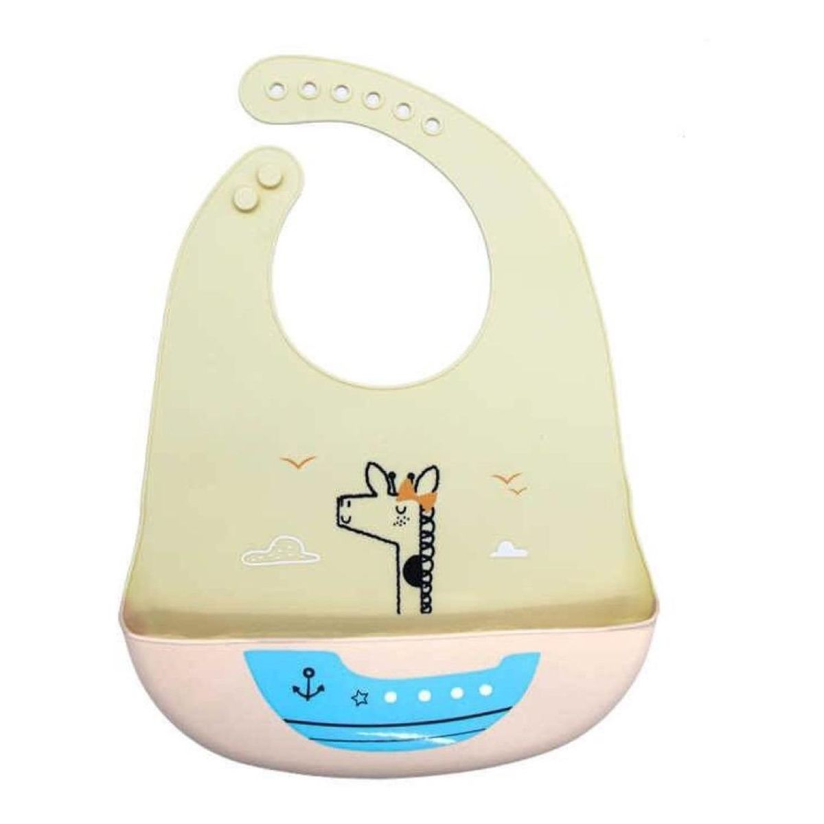 GENERICO - Babero de Silicona Ajustable para Bebés con Fácil Limpieza