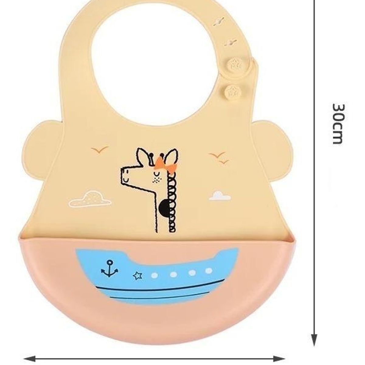 GENERICO - Babero de Silicona Ajustable para Bebés con Fácil Limpieza