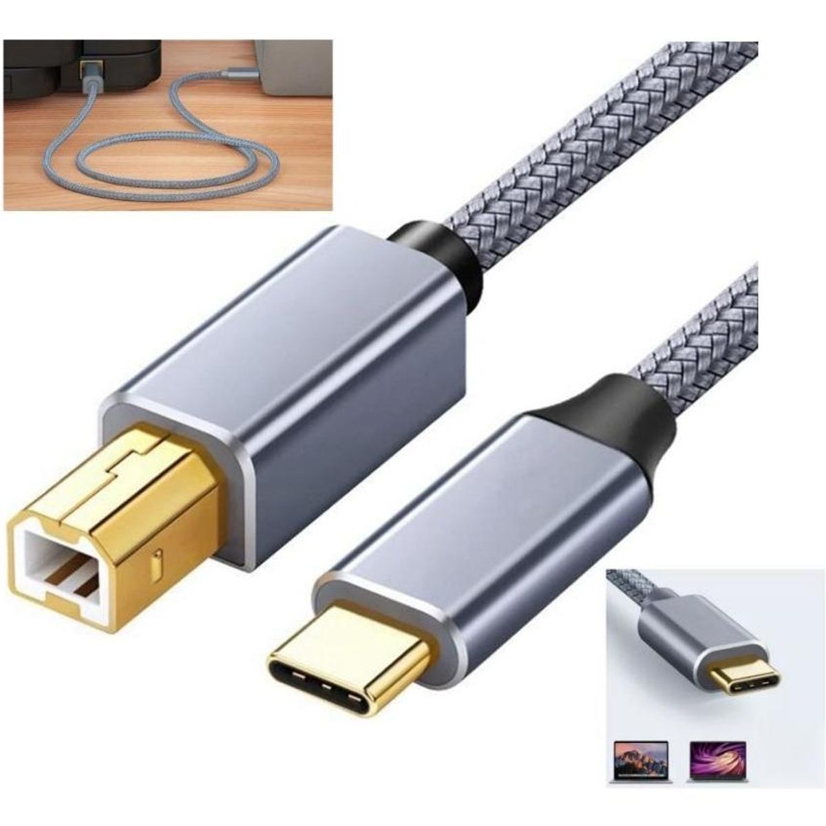 GENERICO - Cable USB Tipo C a USB B 20 para Impresoras y Escáneres