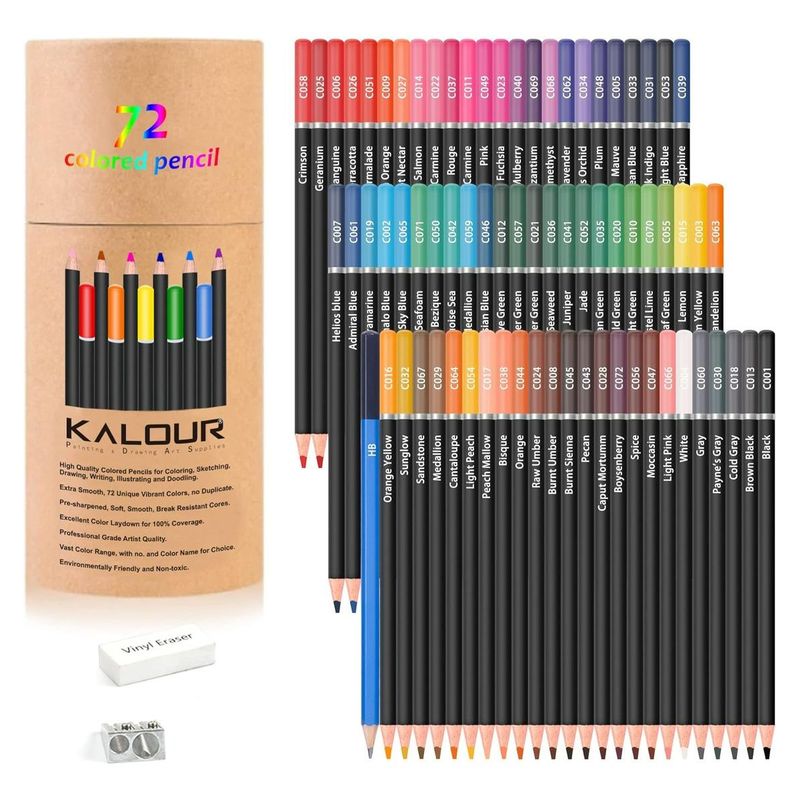 GENERICO - Juego de Lápices de Colores 72 Piezas para Arte