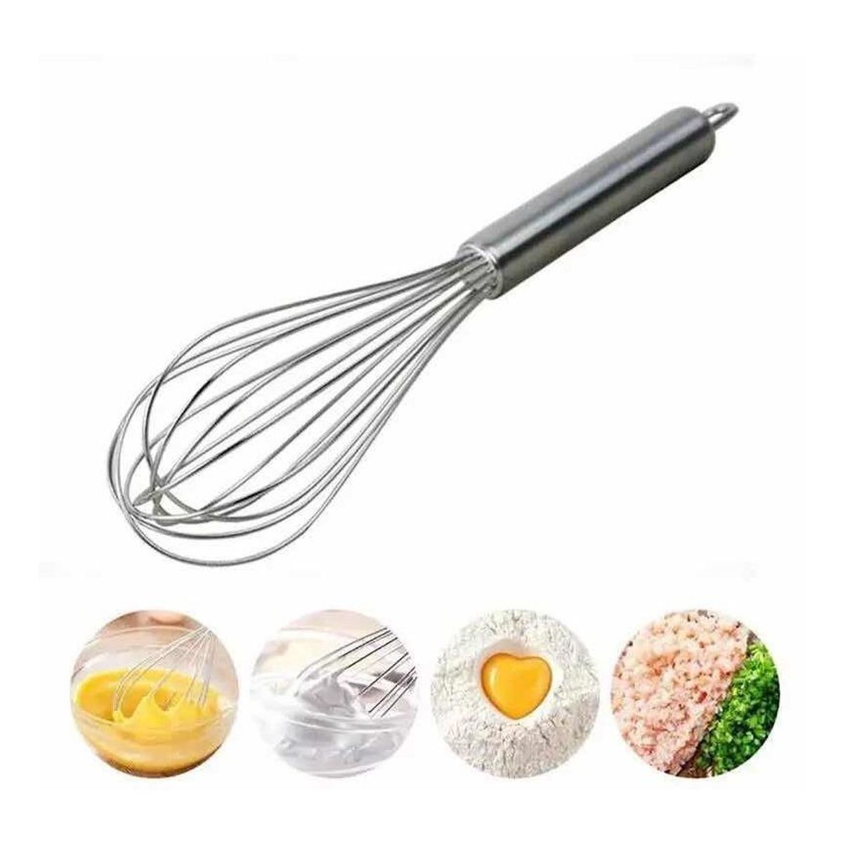 GENERICO - Batidor Manual de Acero Inoxidable para Repostería