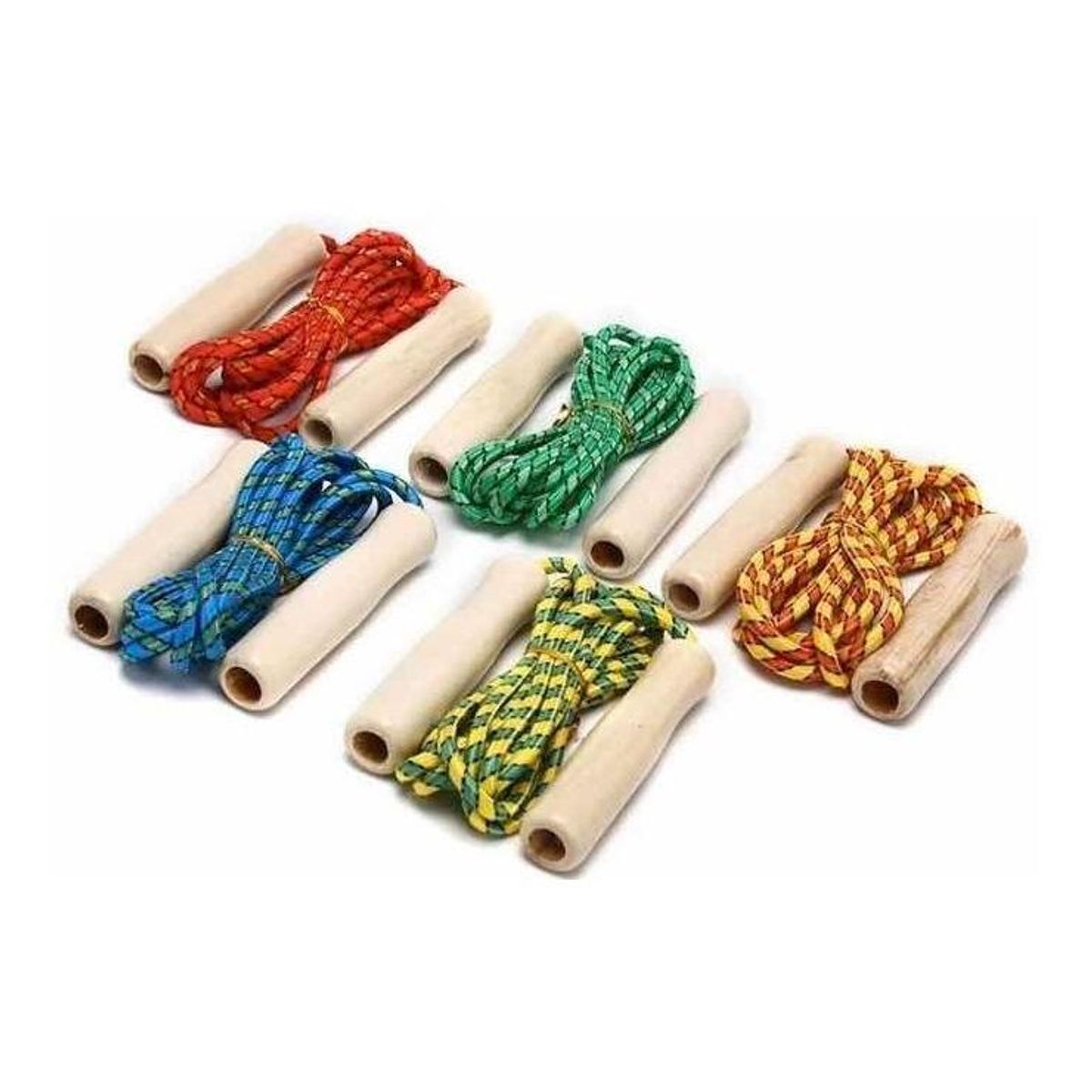 GENERICO - Cuerda para Saltar con Mango de Madera Color Aleatorio