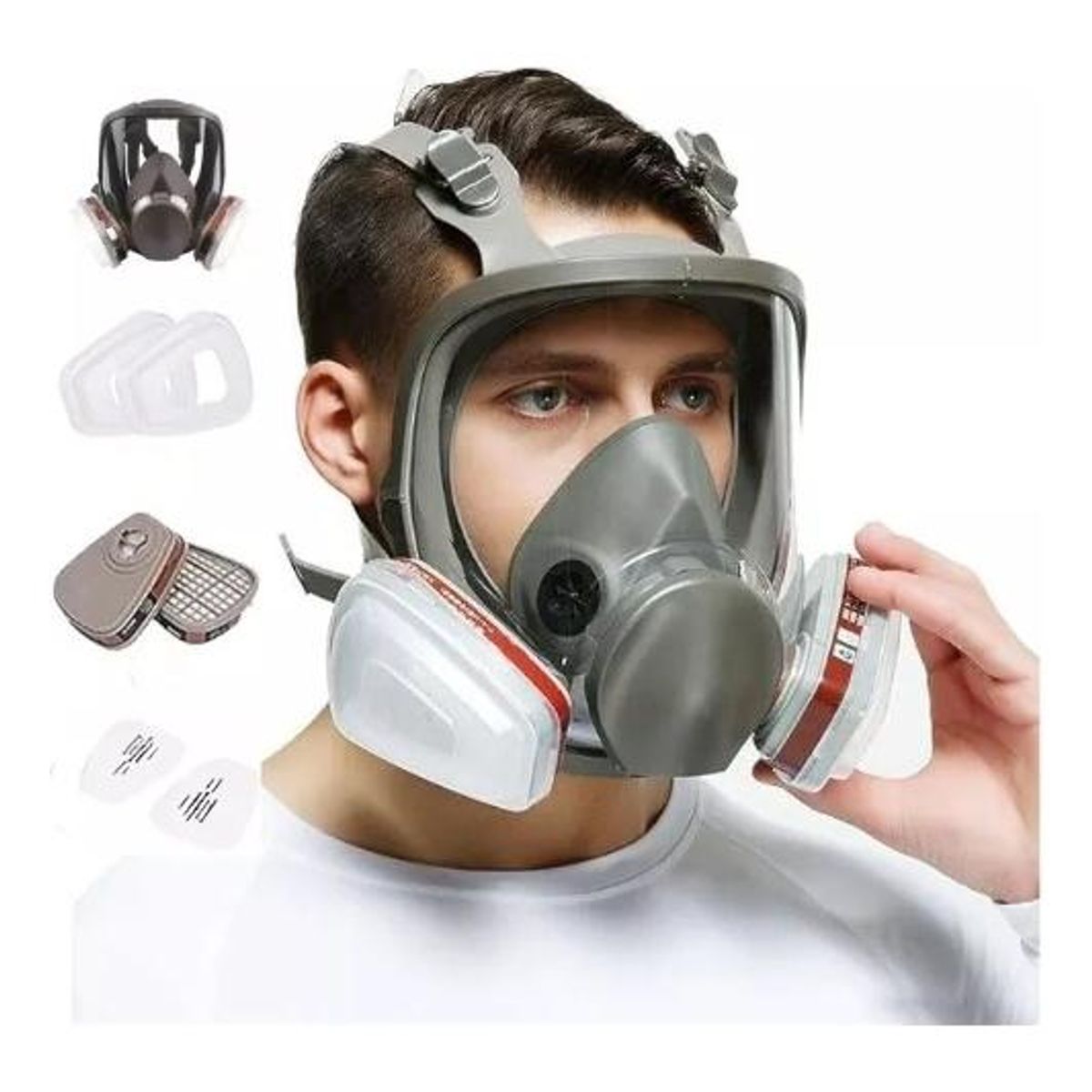 GENERICO - Máscara de Gas Completa con Filtros para Protección Industrial