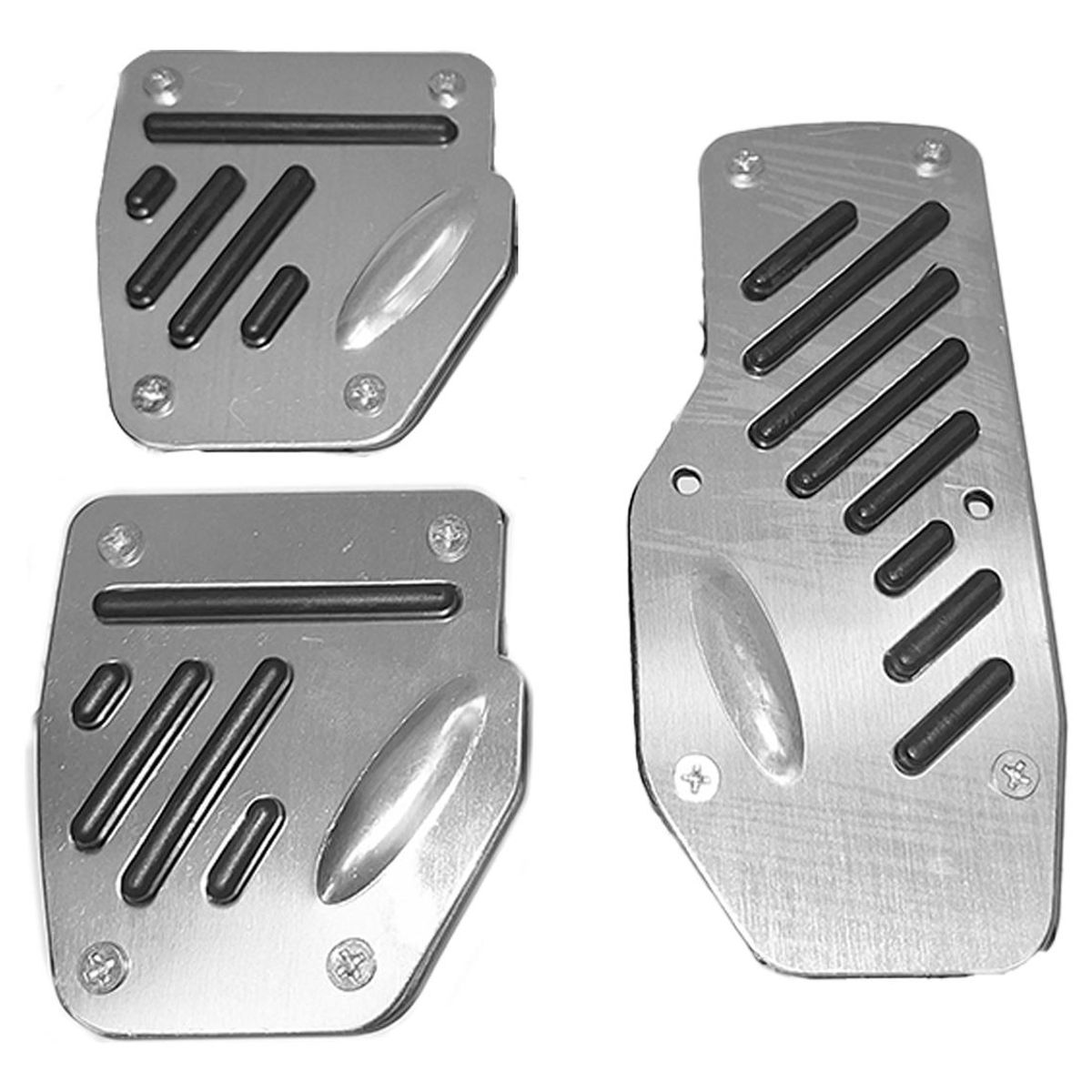 GENERICO - Set de Cubre Pedales para Auto en Aluminio y Goma