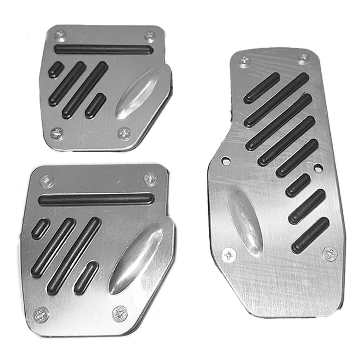 GENERICO - Set de Cubre Pedales para Auto en Aluminio y Goma