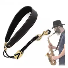 GENERICO - Correa Ajustable de Cuero para Saxofón Alto y Tenor