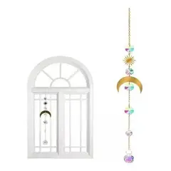 GENERICO - Atrapasoles de Cristal Arco Iris Luna Colgante Decorativo