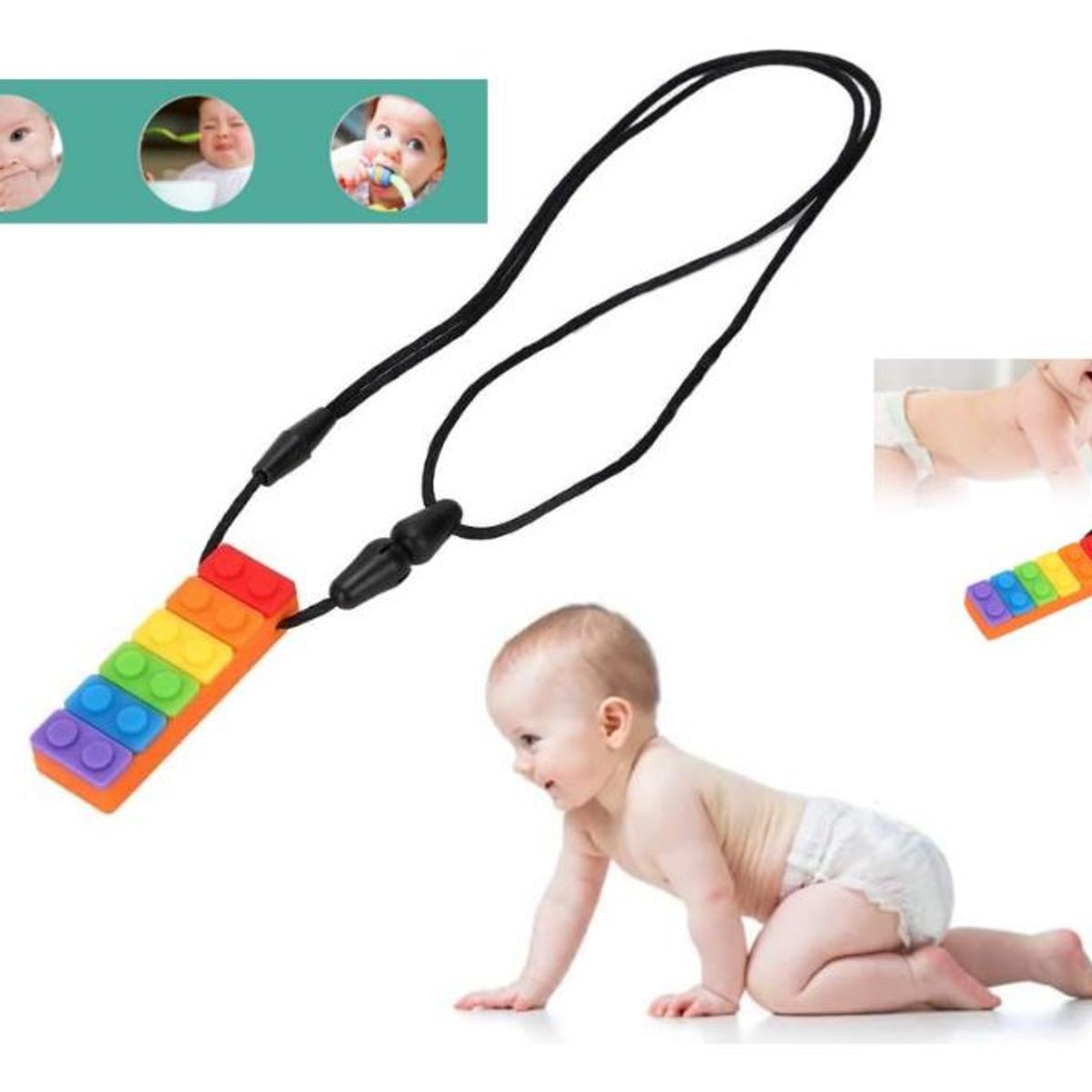 GENERICO - Collar Mordedor Sensorial de Silicona para Autismo y TDAH