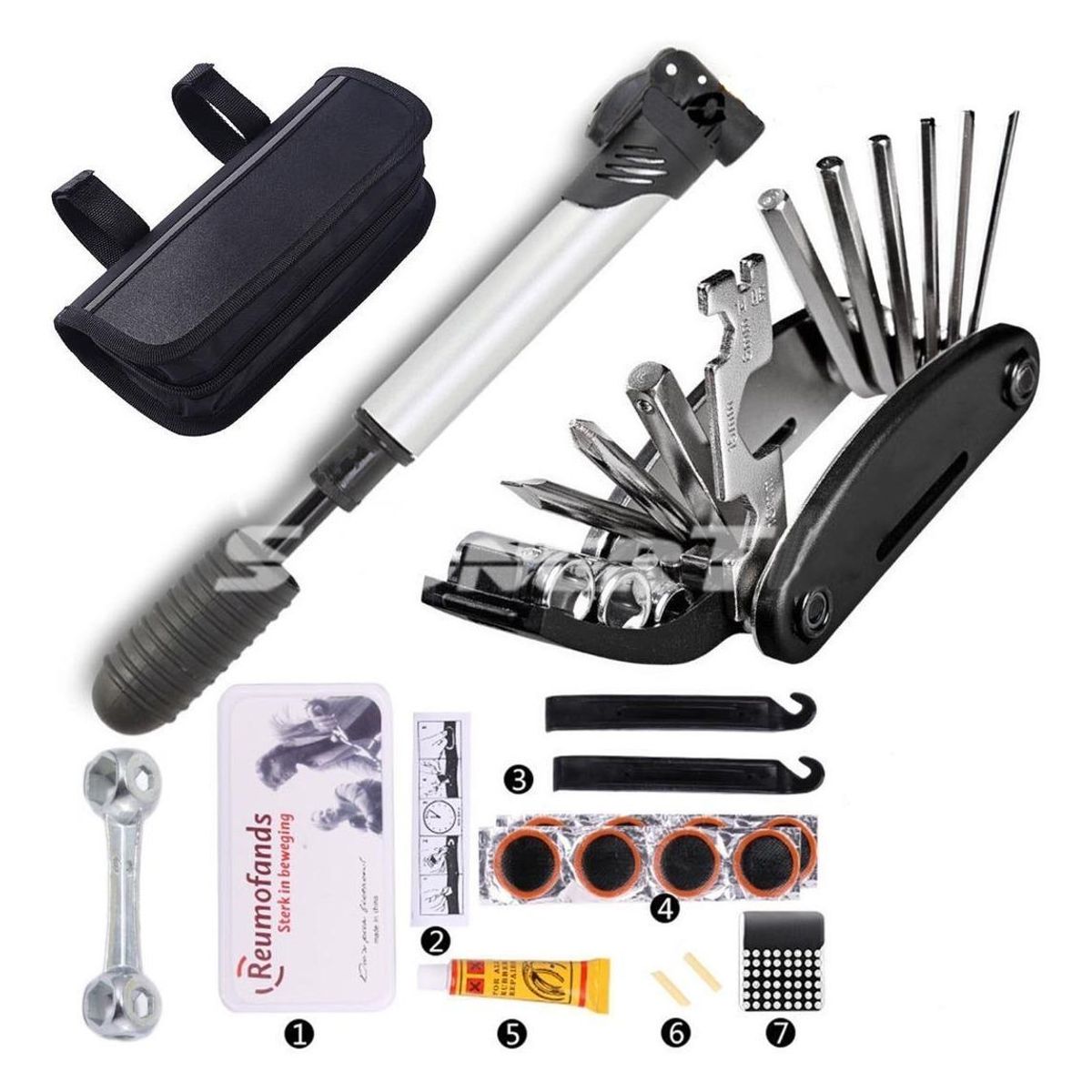 GENERICO - Kit de Herramientas Esenciales para Ciclismo