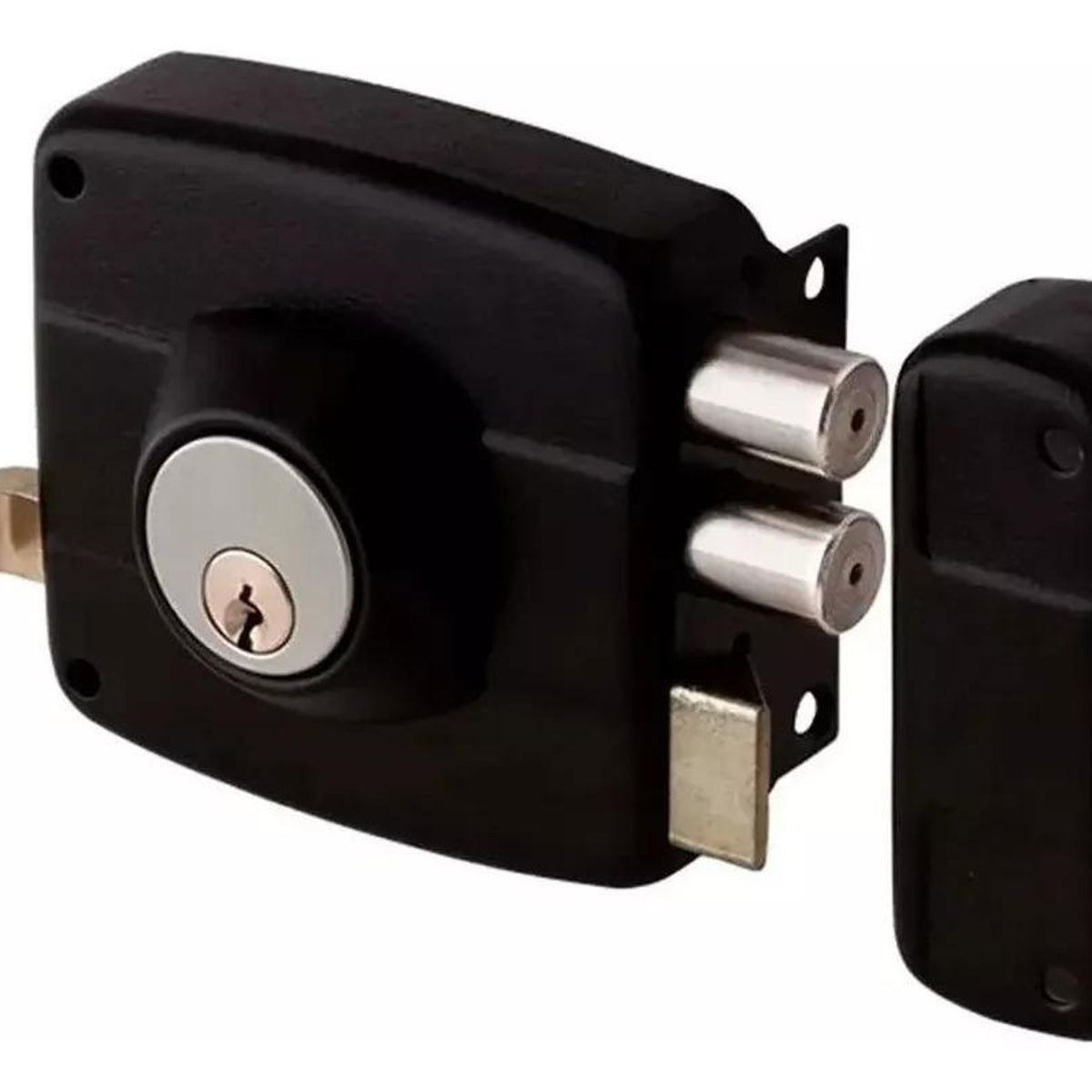 GENERICO - Chapa Cerradura Doble Cerrojo para Portón con Cilindro