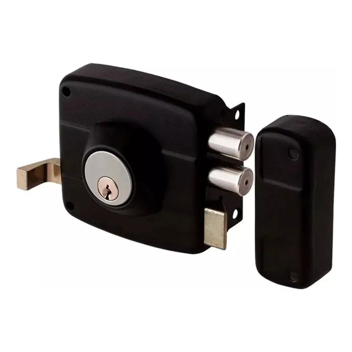 GENERICO - Chapa Cerradura Doble Cerrojo para Portón con Cilindro