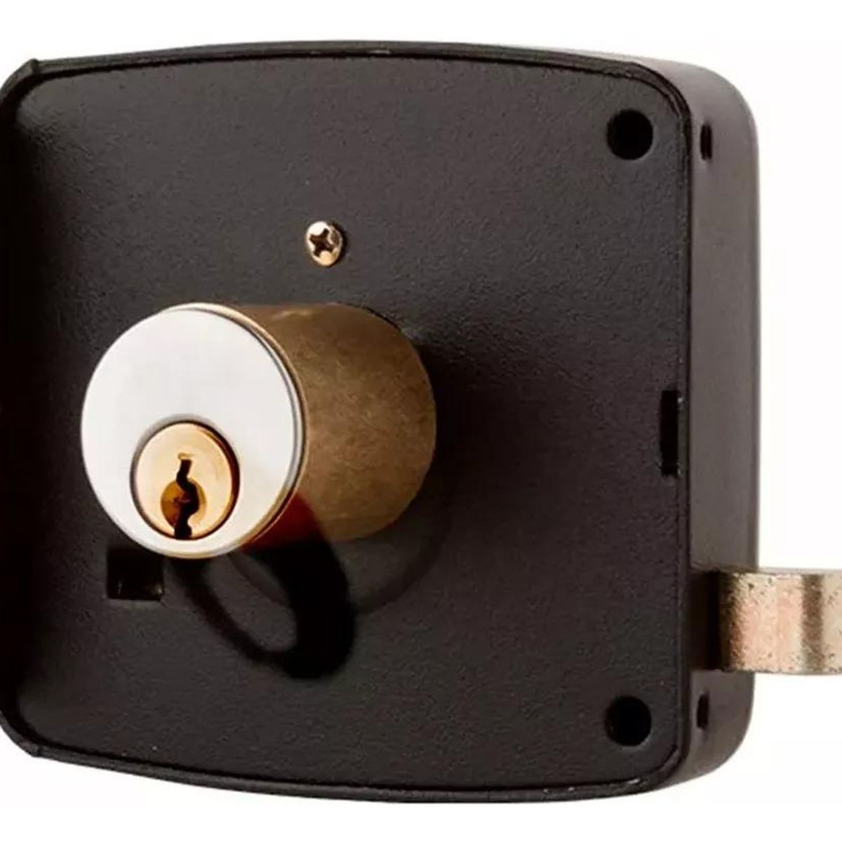 GENERICO - Chapa Cerradura Doble Cerrojo para Portón con Cilindro