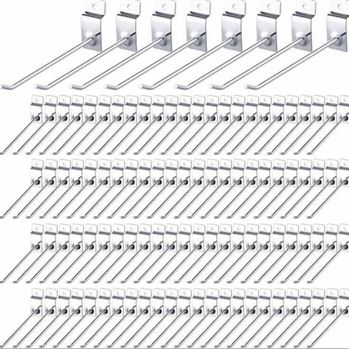 GENERICO - Pack de 50 Ganchos Ménsula para Panel Ranurado de 15 cm
