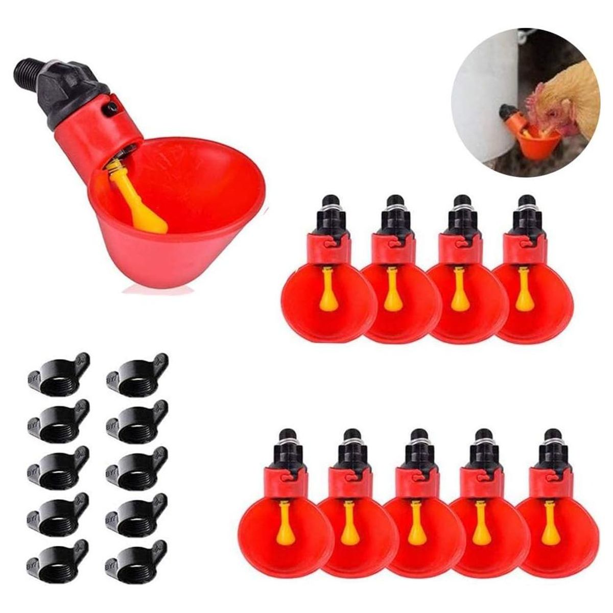 GENERICO - Bebedero Avícola para Aves - Paquete de 24 Unidades