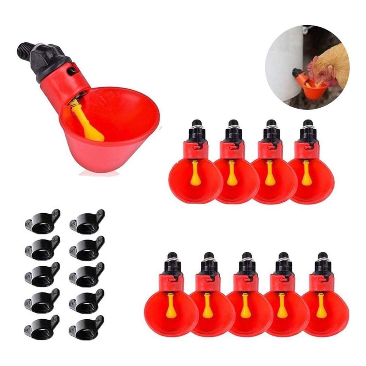 GENERICO - Bebedero Avícola para Aves - Paquete de 24 Unidades