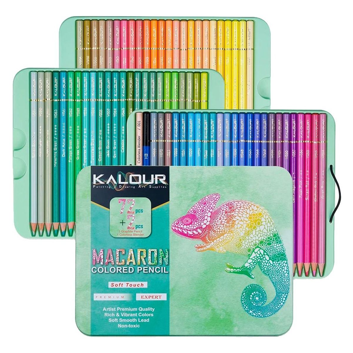 GENERICO - Set de 72 Lápices de Colores Macaron en Caja Metálica
