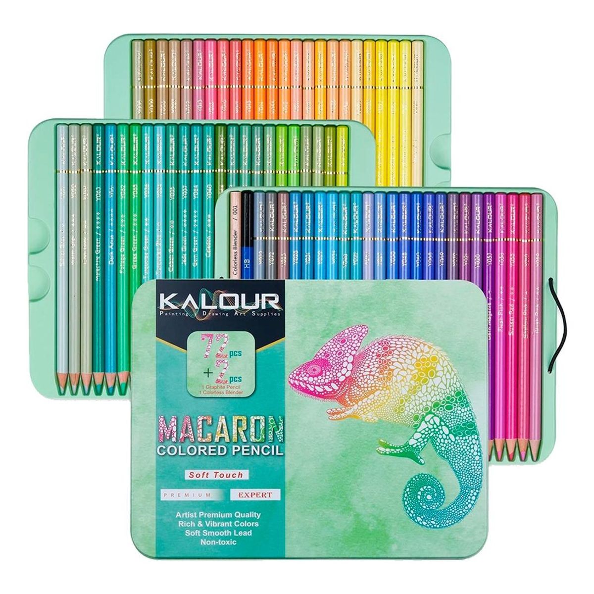 GENERICO - Set de 72 Lápices de Colores Macaron en Caja Metálica